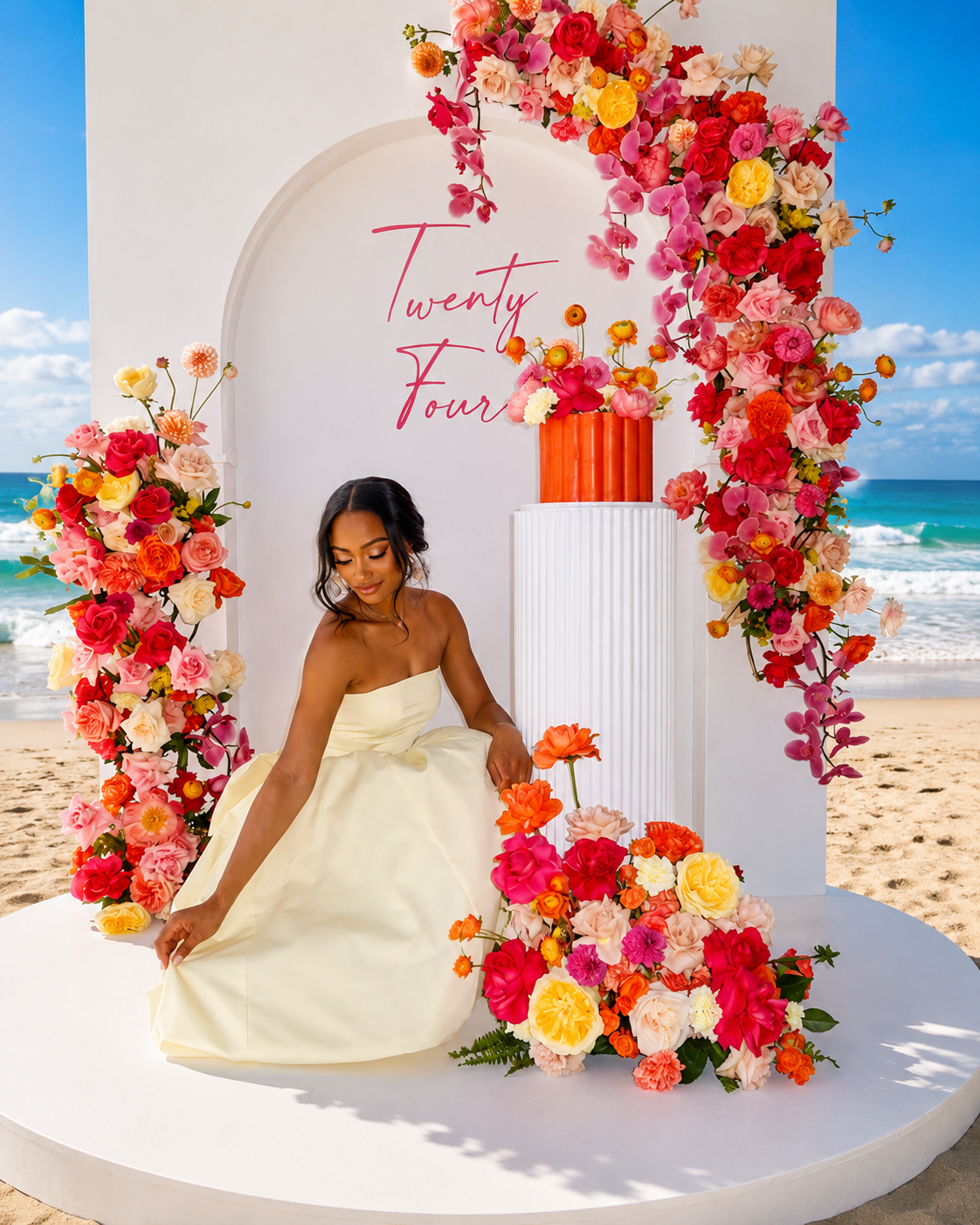 Beautifully styled beach picnic for two in Cabo San Lucas